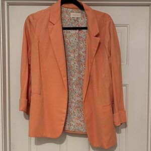 Skies Are Blue Vibrant Orange Blazer
